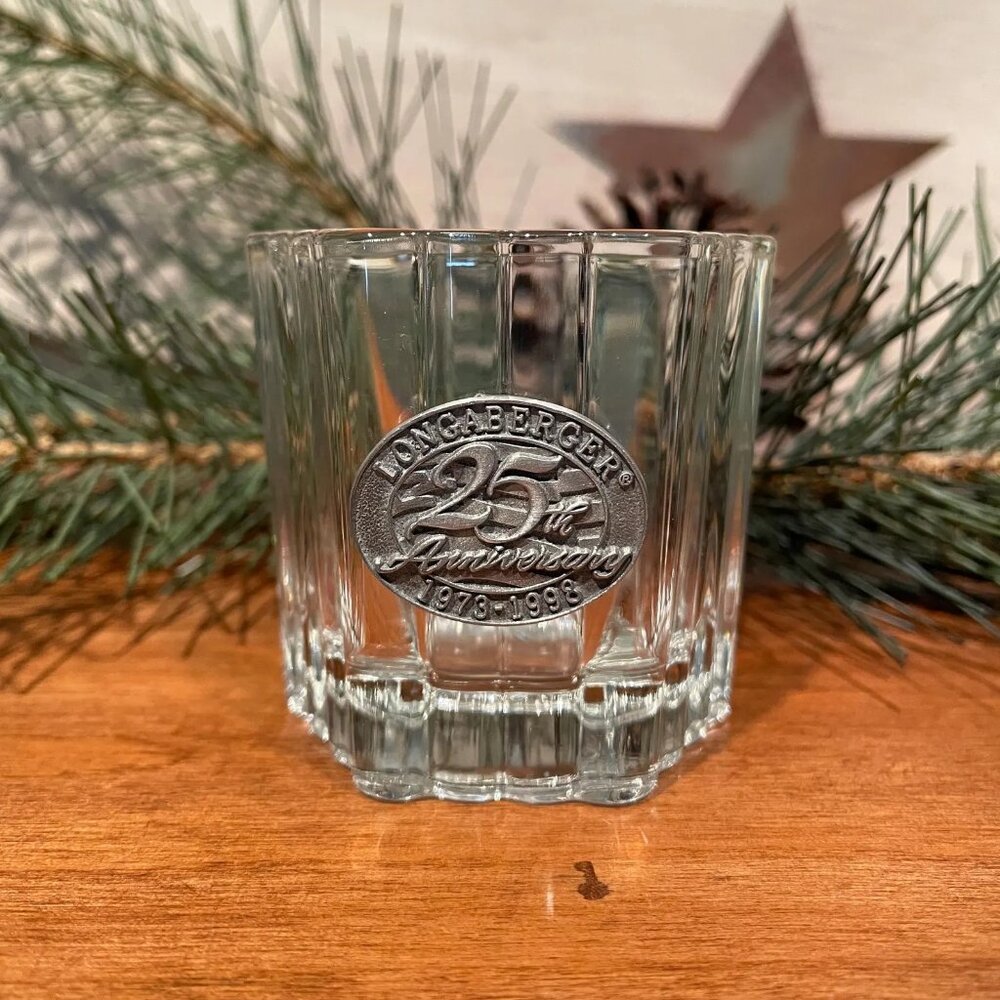 Longaberger commemorative 25th anniversary votive holder - Pewter plaque - 1998